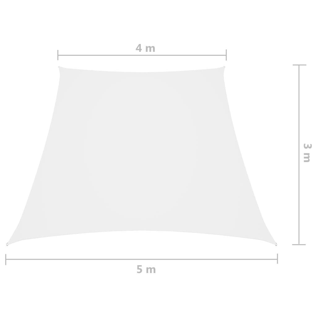 Päikesevisiir VidaXL, valge, 4 / 5 x 3 m, oxford kangas цена и информация | Päikesevarjud, markiisid ja alused | kaup24.ee