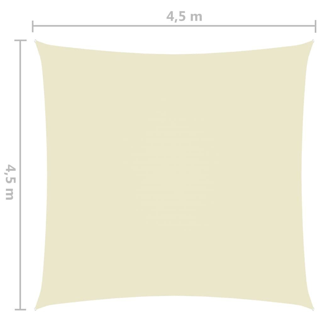 vidaXL Päikesevari, kreemjas, 3x3m, oxford kangas, kandiline цена и информация | Päikesevarjud, markiisid ja alused | kaup24.ee