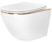 WC-pott REA Carlo Mini Flat, White/Gold edge hind ja info | WС-potid | kaup24.ee