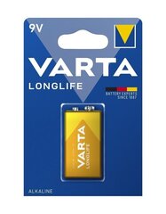 Щелочная батарейка Varta Longlife 9 V 6LR61 цена и информация | Батарейки | kaup24.ee