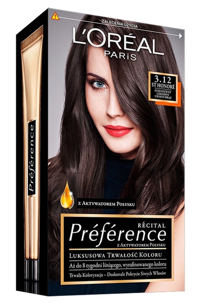 Kauapüsiv juuksevärv L'Oreal Paris Preference, 3.12 Dark Brown цена и информация | Juuksevärvid | kaup24.ee