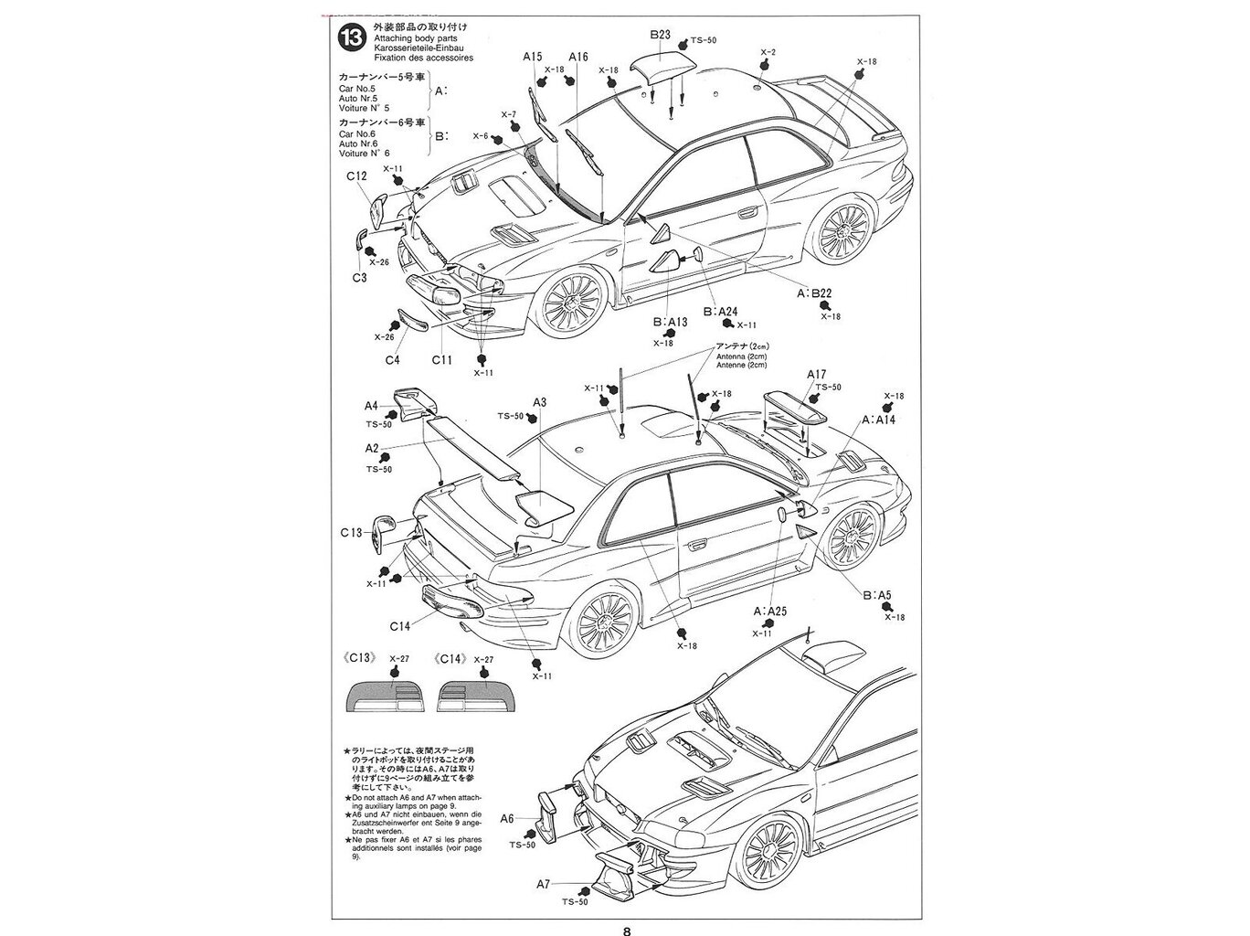 Tamiya - Subaru Impreza WRC `99, 1/24, 24218 цена и информация | Klotsid ja konstruktorid | kaup24.ee