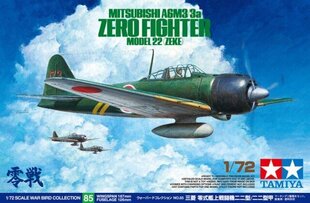 Tamiya - Mitsubishi A6M3/3a Zero Fighter Model 22 (Zeke), 1/72, 60785 цена и информация | Конструкторы и кубики | kaup24.ee