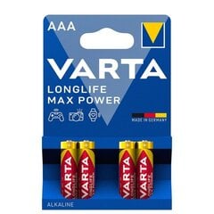 Щелочные элементы AAA Longlife Max Power 4 шт цена и информация | Батарейки | kaup24.ee