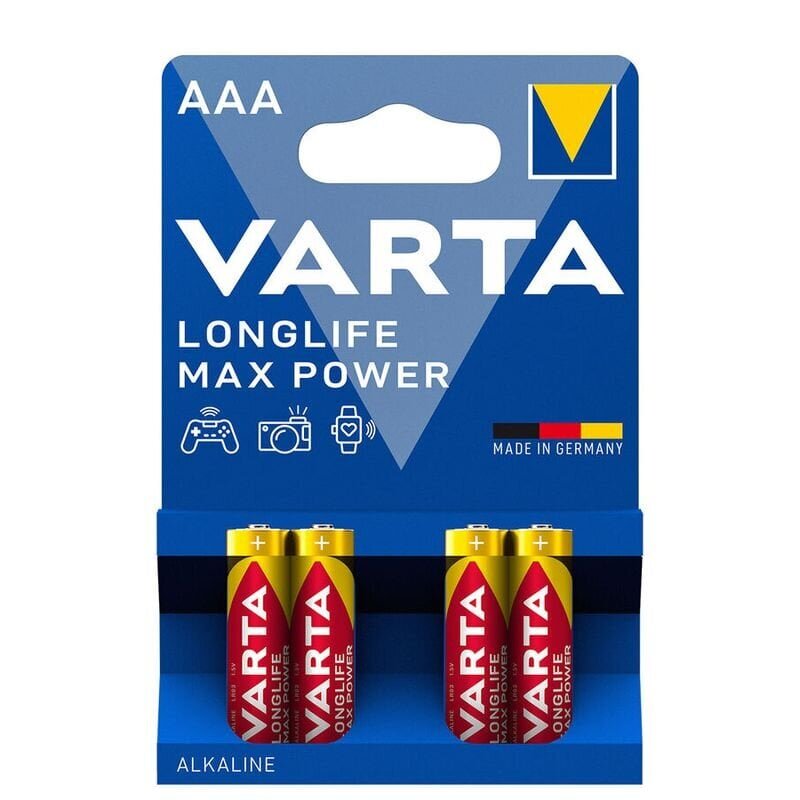Leelispatareid AAA Longlife Max Power (4 tk) Varta цена и информация | Patareid | kaup24.ee