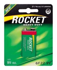 Батарейки ROCKET 6F22-1BB (9V) 1 шт цена и информация | Батареи | kaup24.ee