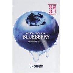 Тканевая маска с экстрактом голубики The Saem Natural Mask Sheet Blueberry, 30г цена и информация | Маски для лица, патчи для глаз | kaup24.ee