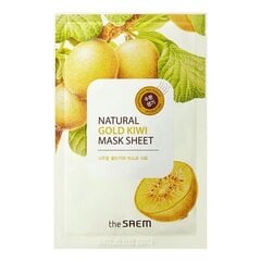 Тканевая маска для лица с экстрактом киви The Saem Natural Gold Kiwi Mask Sheet, 30г цена и информация | Маски для лица, патчи для глаз | kaup24.ee