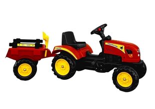 Minitraktor haagisega Branson 135 cm, punane цена и информация | Игрушки для мальчиков | kaup24.ee