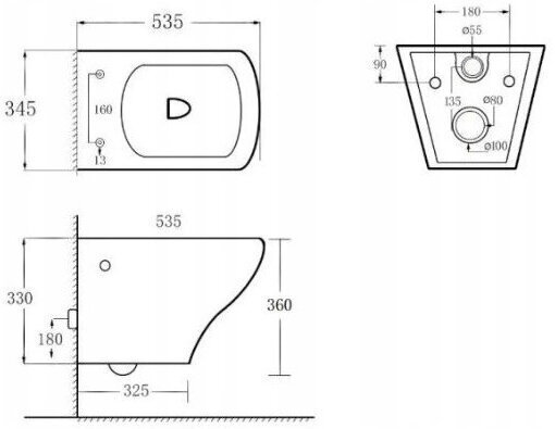 WC-pott Mexen Moon Rimless Slim aeglaselt isesulguva kaanega hind ja info | WС-potid | kaup24.ee