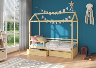 Кровать ADRK Furniture Rose 90x200 см с боковой защитой, светло-коричневая цена и информация | Детские кровати | kaup24.ee