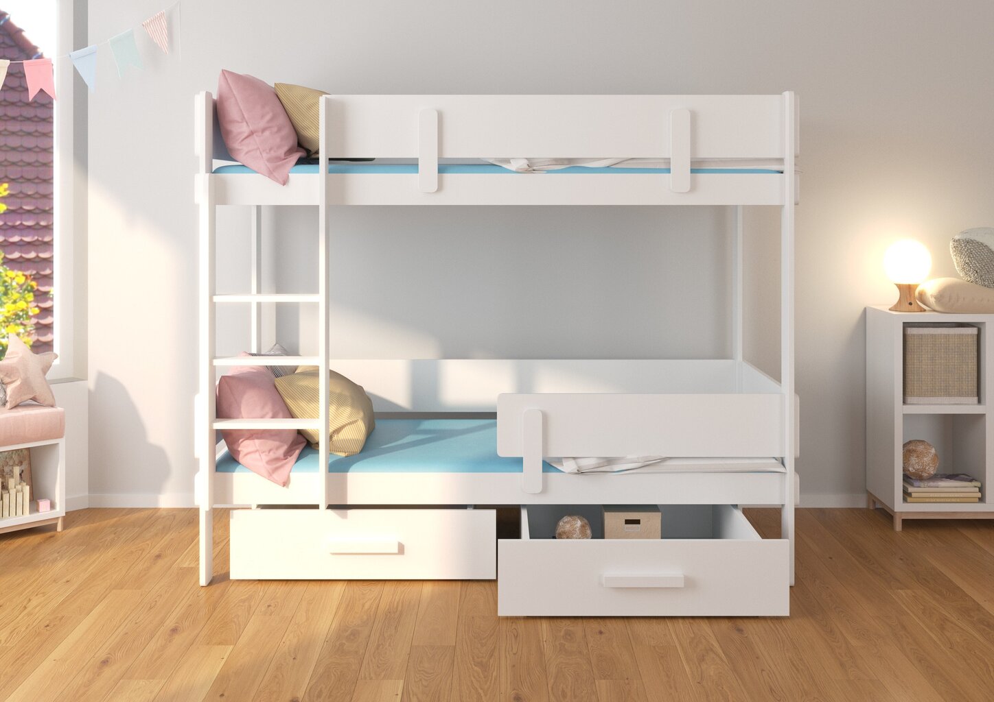 Narivoodi ADRK Furniture Etiona 80x180cm, valge hind ja info | Lastevoodid | kaup24.ee