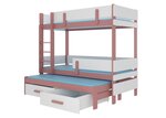 Кровать двухъярусная ADRK Furniture Etapo 80x180 см, розовая/белая