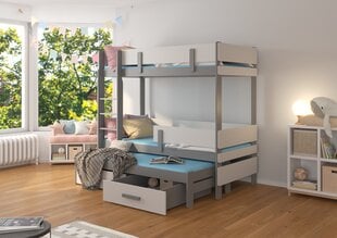 Кровать двухъярусная ADRK Furniture Etapo 80x180 см, серая цена и информация | Детские кровати | kaup24.ee