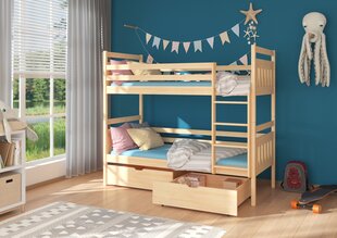 Кровать двухъярусная ADRK Furniture Ada 80x180 см, светло-коричневая цена и информация | Детские кровати | kaup24.ee