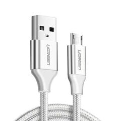 Ugreen US290 mikro -USB -kaabel, QC 3.0 2.4A, 1,5 m, valge цена и информация | Кабели и провода | kaup24.ee