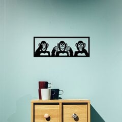 Metallist seinadekoratsioon Three Monkeys S, 50x18 cm цена и информация | Детали интерьера | kaup24.ee