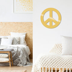 Metallist seinadekoratsioon Peace Gold, 50x50 cm hind ja info | Sisustuselemendid | kaup24.ee