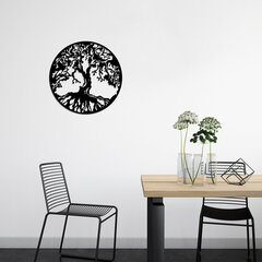 Metallist seinadekoratsioon Tree Black, 60x60 cm hind ja info | Sisustuselemendid | kaup24.ee