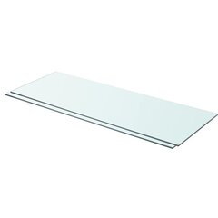 vidaXL riiulid, 2 klaasist paneeli, läbipaistvad, 80 x 30 cm цена и информация | Полки | kaup24.ee