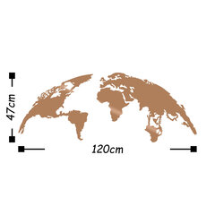 Металлическое украшение на стену World Map цена и информация | Детали интерьера | kaup24.ee