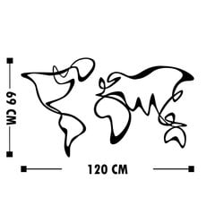 Металлическое украшение на стену World Map цена и информация | Детали интерьера | kaup24.ee