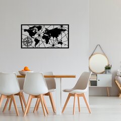 Металлическое украшение на стену World Map цена и информация | Детали интерьера | kaup24.ee