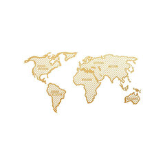 Metallist seinadekoratsioon World Map In The Stripes цена и информация | Детали интерьера | kaup24.ee