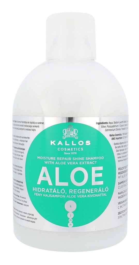 Kallos Cosmetics Aloe Vera šampoon 1000 ml hind ja info | Šampoonid | kaup24.ee