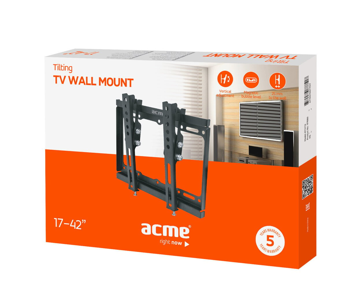 TV kinnitus ACME MTST12 Tilting TV wall mount, 17–42" hind ja info | Teleri seinakinnitused | kaup24.ee