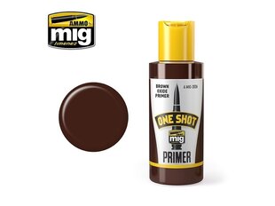 AMMO MIG - ONE SHOT PRIMER (Teraga krunt) - BROWN OXIDE PRIMER , 60ml. AMIG2026 hind ja info | Kunstitarbed, voolimise tarvikud | kaup24.ee