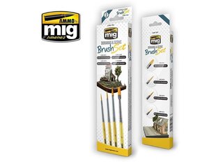 AMMO MIG - DIORAMAS & SCENIC BRUSH SET (Pintslikomplekt). AMIG7601 hind ja info | Kunstitarbed, voolimise tarvikud | kaup24.ee