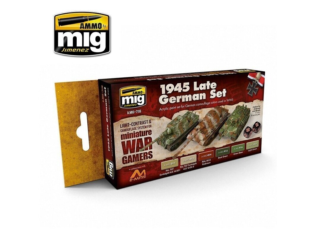 AMMO MIG - WARGAME 1945 LATE GERMAN SET. AMIG7118 цена и информация | Kunstitarbed, voolimise tarvikud | kaup24.ee