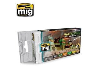 AMMO MIG - FUTURISTIC WARZONE SCENARIOS COLOR SET. AMIG7154 цена и информация | Принадлежности для рисования, лепки | kaup24.ee