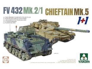 Takom - FV432 Mk.2/1 Chieftain Mk. 5 1+1, 1/72, 5008 цена и информация | Конструкторы и кубики | kaup24.ee