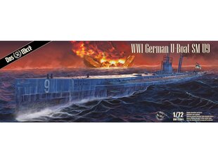 Пластиковая сборная модель Das Werk - WWI German U-Boat SM U-9, 1/72, 72001 цена и информация | Конструкторы и кубики | kaup24.ee