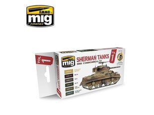 Набор акриловых красок AMMO MIG - Set Sherman Tanks Vol. 1 (WWII Commonwealth), 7169 цена и информация | Принадлежности для рисования, лепки | kaup24.ee