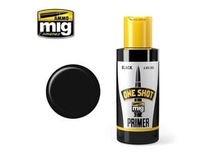 AMMO MIG - ONE SHOT PRIMER (Teraga krunt) - BLACK, 60ml. AMIG2023 hind ja info | Kunstitarbed, voolimise tarvikud | kaup24.ee