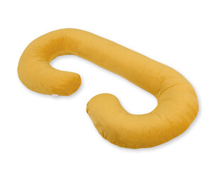 C-образная подушка для беременных / кормящих грудью Bobono 115 см, медово-желтая цена и информация | Подушки для кормления | kaup24.ee
