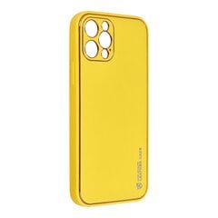 Чехол Forcell LEATHER для iPhone 12 Pro, желтый цена и информация | Чехлы для телефонов | kaup24.ee