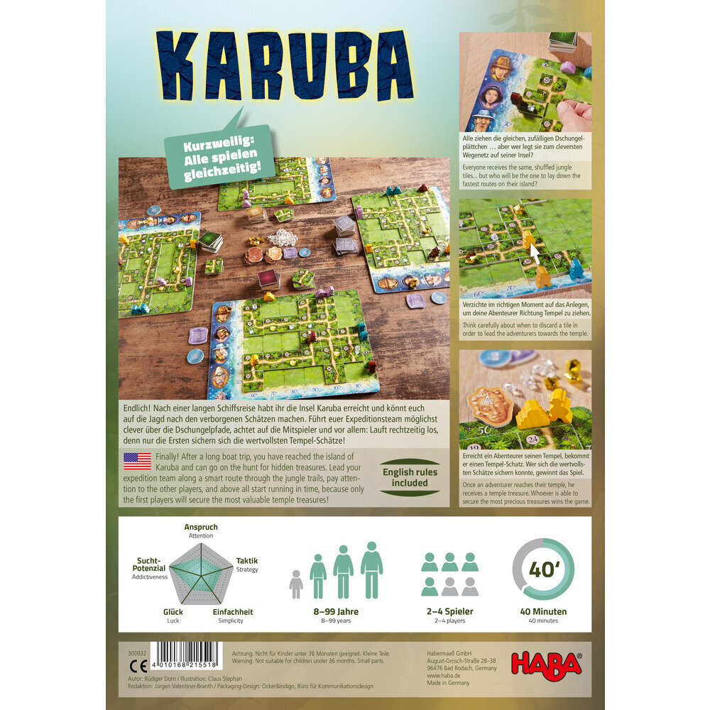 Lauamäng Karuba, Haba цена и информация | Lauamängud ja mõistatused | kaup24.ee