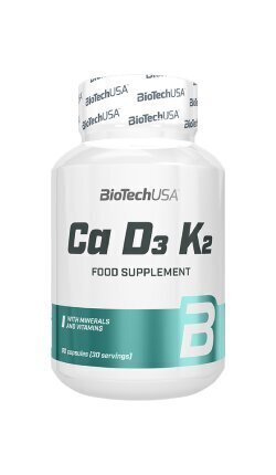 Toidulisand Biotech Ca D3 K2, 90 kapslit hind ja info | Vitamiinid | kaup24.ee