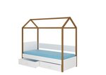 Кровать ADRK Furniture Otello 80x180 см, белая/коричневая