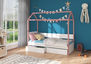 Кровать ADRK Furniture Otello 80x180 см, розовая/белая цена и информация | Детские кровати | kaup24.ee