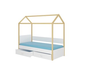 Кровать ADRK Furniture Otello 80x180 см, белая/светло-коричневая цена и информация | Детские кровати | kaup24.ee