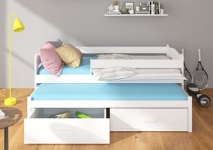 Voodi ADRK Furniture Tiarro 90x200 cm küljekaitsega, pruun/roosa hind ja info | Lastevoodid | kaup24.ee