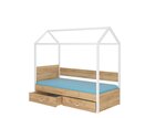 Кровать ADRK Furniture Otello 80x180 см, коричневая/белая