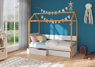 Voodi ADRK Furniture Otello 90x200 cm, hall/pruun цена и информация | Детские кровати | kaup24.ee