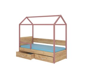 Кровать ADRK Furniture Otello 90x200 см, коричневая/розовая цена и информация | Детские кровати | kaup24.ee