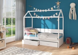 Кровать ADRK Furniture Otello 90x200 см с боковой защитой, белая цена и информация | Детские кровати | kaup24.ee